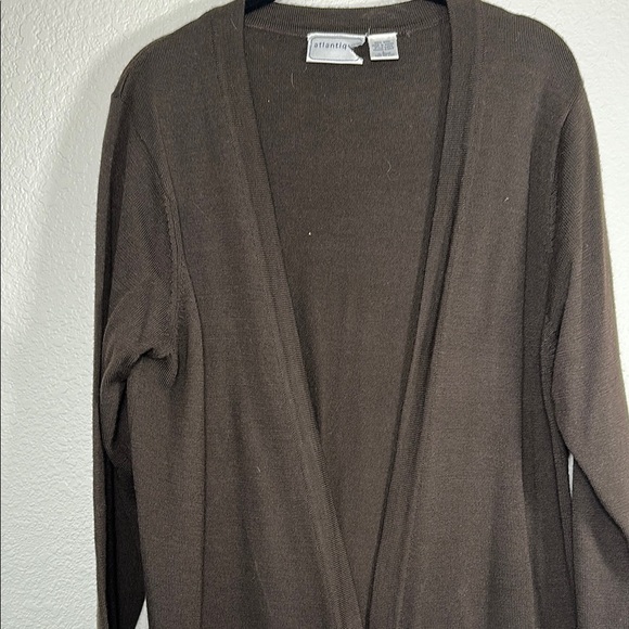 100% Wool Brown Cardigan Sweater L - Picture 3 of 5